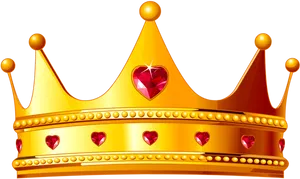 Golden Royal Crownwith Red Gems.png PNG Image