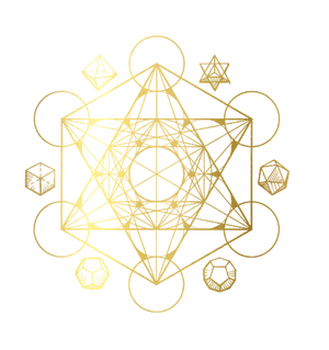 Golden Sacred Geometry Design PNG Image