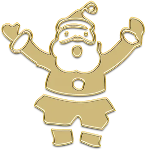 Golden Santa Claus Figurine PNG Image