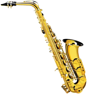 Golden Saxophone Isolated PNG Image