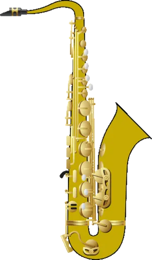 Golden Saxophone Isolated PNG Image