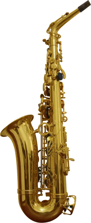 Golden Saxophone Isolated PNG Image