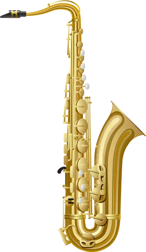 Golden_ Saxophone_ Vector_ Illustration PNG Image