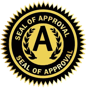 Golden Sealof Approval Stamp PNG Image