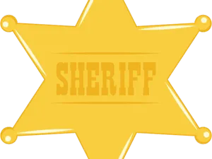 Golden Sheriff Badge PNG Image