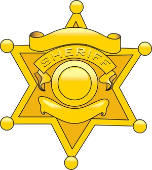 Golden Sheriff Badge Vector PNG Image