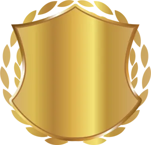 Golden Shield Black Background PNG Image