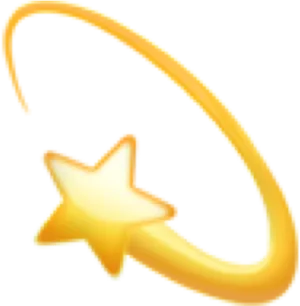 Golden Shooting Star Emoji PNG Image