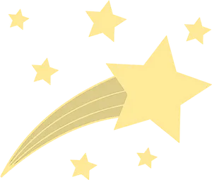 Golden Shooting Star Vector PNG Image