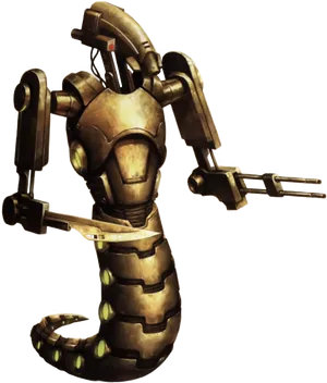 Golden_ Snake_ Robot PNG Image