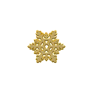 Golden Snowflake Black Background PNG Image