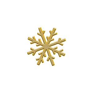 Golden Snowflake Black Background PNG Image