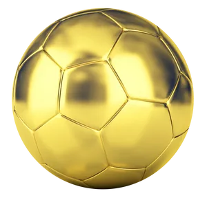 Golden Soccer Ball3 D Render PNG Image