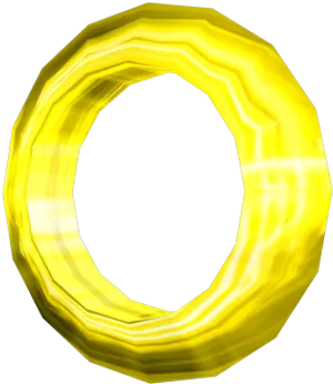 Golden Sonic Ring3 D Render PNG Image