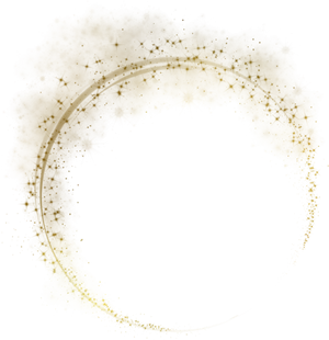 Golden Sparkle Circle Frame PNG Image