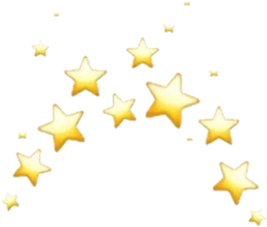 Golden Sparkling Stars Background PNG Image