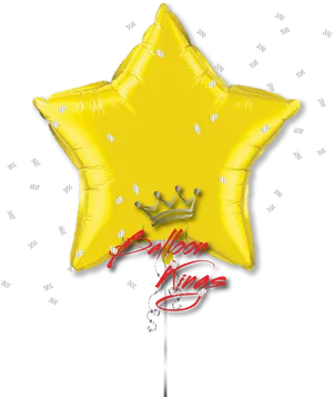 Golden Star Balloonwith Confetti PNG Image