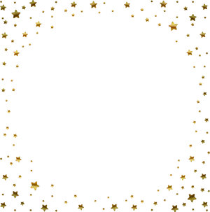 Golden Star Border Design PNG Image