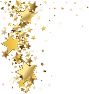 Golden Star Cascade Background PNG Image