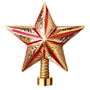 Golden Star Christmas Tree Topper Png 06262024 PNG Image