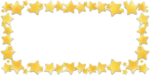 Golden Star Frame Black Background PNG Image