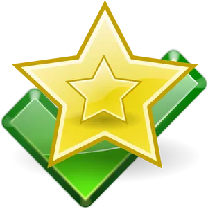 Golden Star Green Check Background PNG Image