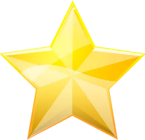 Golden Star Illustration PNG Image