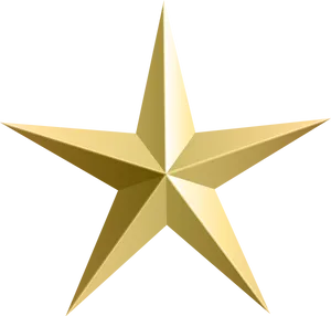 Golden Star Illustration PNG Image