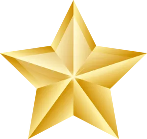 Golden Star Illustration PNG Image