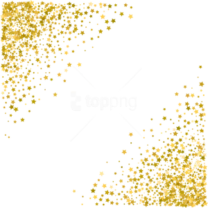 Golden Star Scatter Border PNG Image