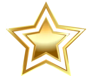 Golden Star Vector Illustration PNG Image