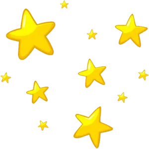 Golden Stars Scattered Pattern PNG Image