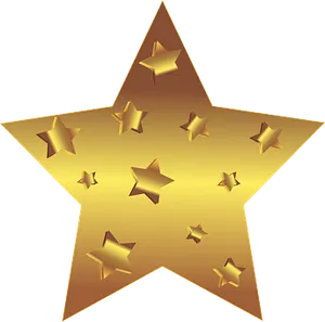 Golden Starwith Smaller Stars PNG Image