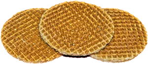 Golden Stroopwafels Stacked PNG Image