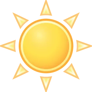 Golden Sun Iconwith Rays PNG Image