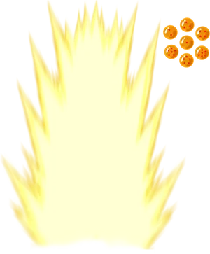 Golden Super Saiyan Aura Dragon Balls PNG Image