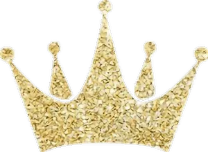 Golden Textured Crown Illustration PNG Image