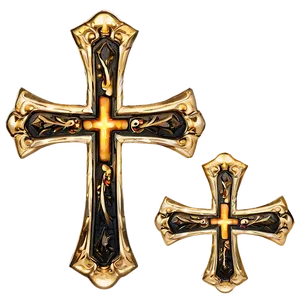 Golden Thin Cross Png 22 PNG Image