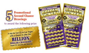 Golden Ticket Lottery Promotion PNG Image