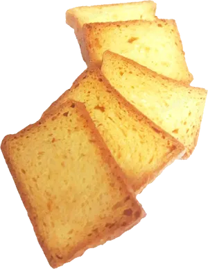 Golden_ Toast_ Slices_ Floating PNG Image