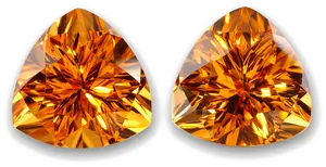 Golden Topaz Gemstones Pair PNG Image