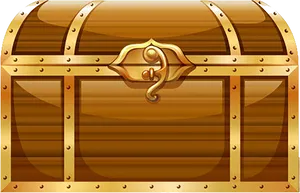 Golden Treasure Chest Illustration PNG Image