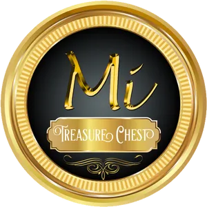 Golden Treasure Chest Logo PNG Image