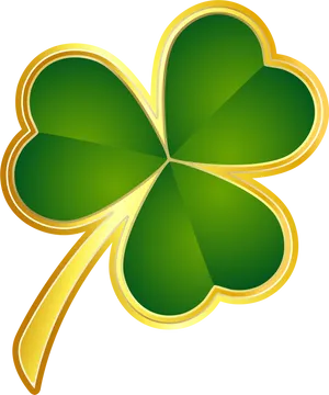 Golden Trimmed Shamrock Graphic PNG Image