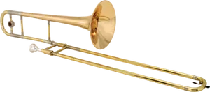 Golden Trombone Instrument PNG Image