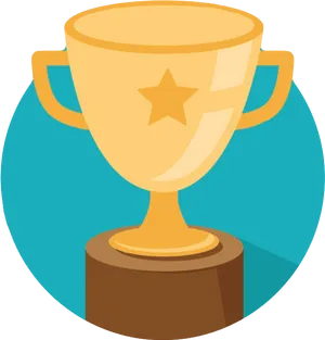 Golden Trophy Award Illustration PNG Image