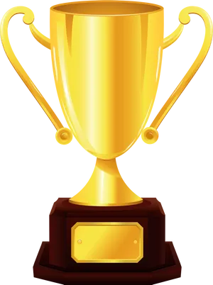 Golden Trophy Vector Illustration PNG Image