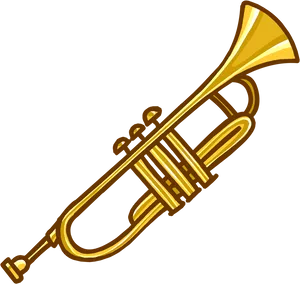 Golden Trumpet Illustration PNG Image