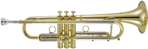 Golden Trumpet Isolatedon White PNG Image