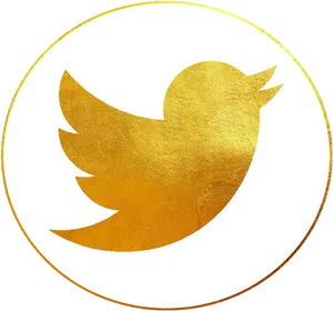 Golden Twitter Logo PNG Image